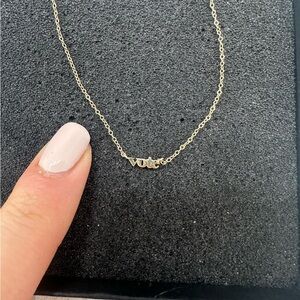Catbird 14k Solid Gold Vote Necklace